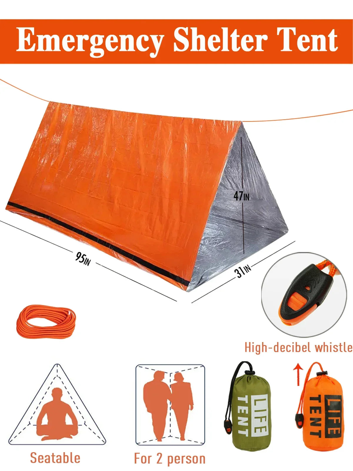 2-Person Emergency Waterproof Camping Tent
