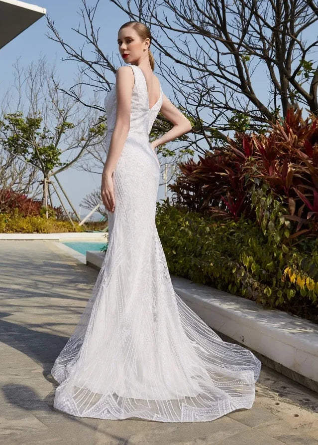 Satin V-Neck Formal Gown