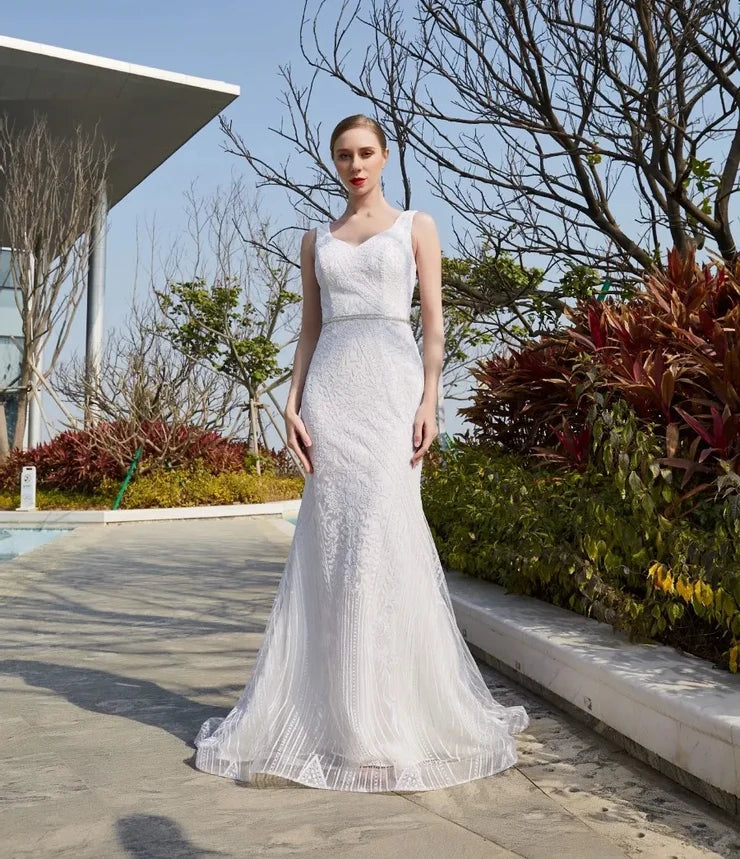 Satin V-Neck Formal Gown